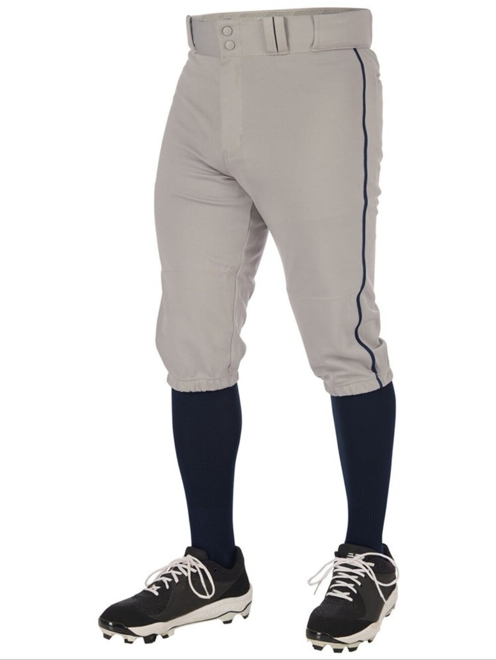 Champro Youth Boys' Gray Navy Piping Triple Crown Knicker Baseball Pants Size YL